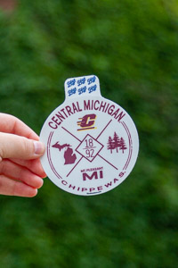 Central Michigan Chippewas Round White Graphic Sticker<br><small>BLUE 84</small>