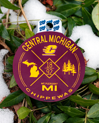 Central Michigan Chippewas Round Maroon Graphic Sticker
