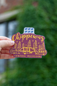 Central Michigan Chippewas Maroon Camping Sticker