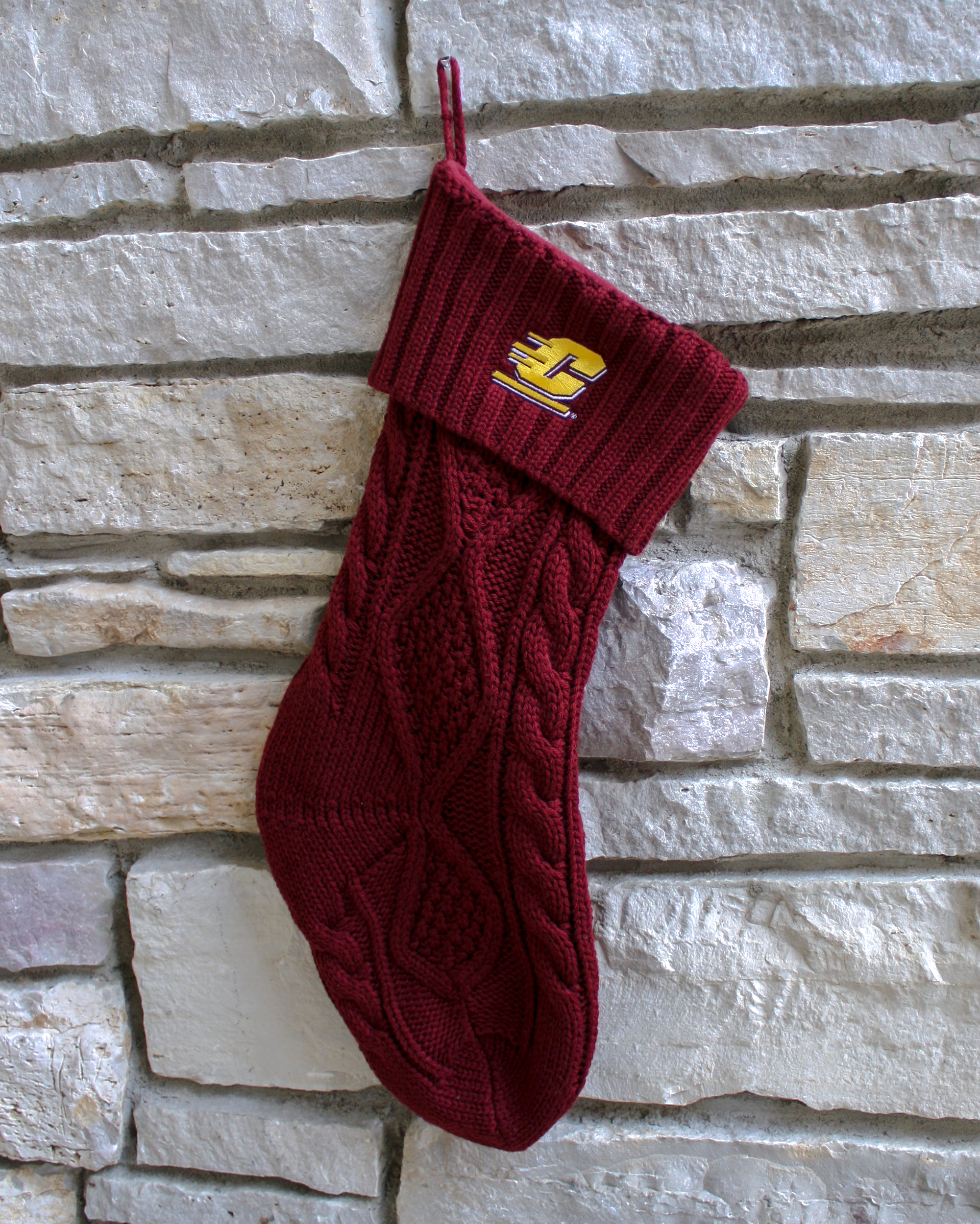 Action C Maroon Knit Fleece-lined Stocking<br><brand></brand> (SKU 5045632129)