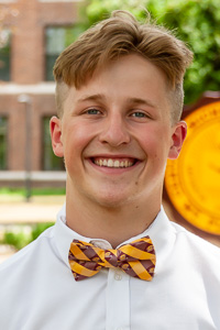 Action C Maroon & Gold Check Bow Tie