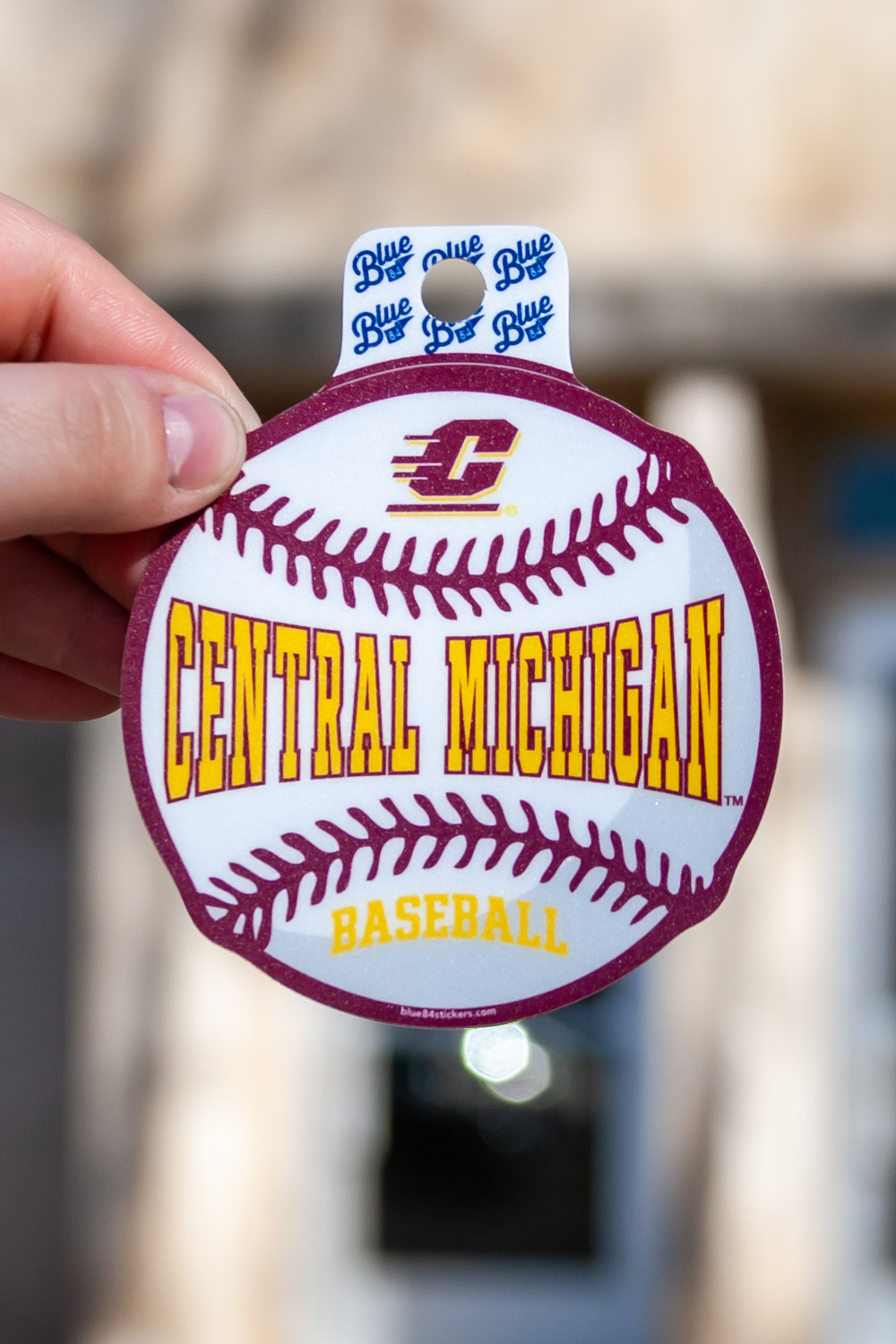 Central Michigan Baseball Action C Maroon & Gold Sticker (SKU 5047640498)