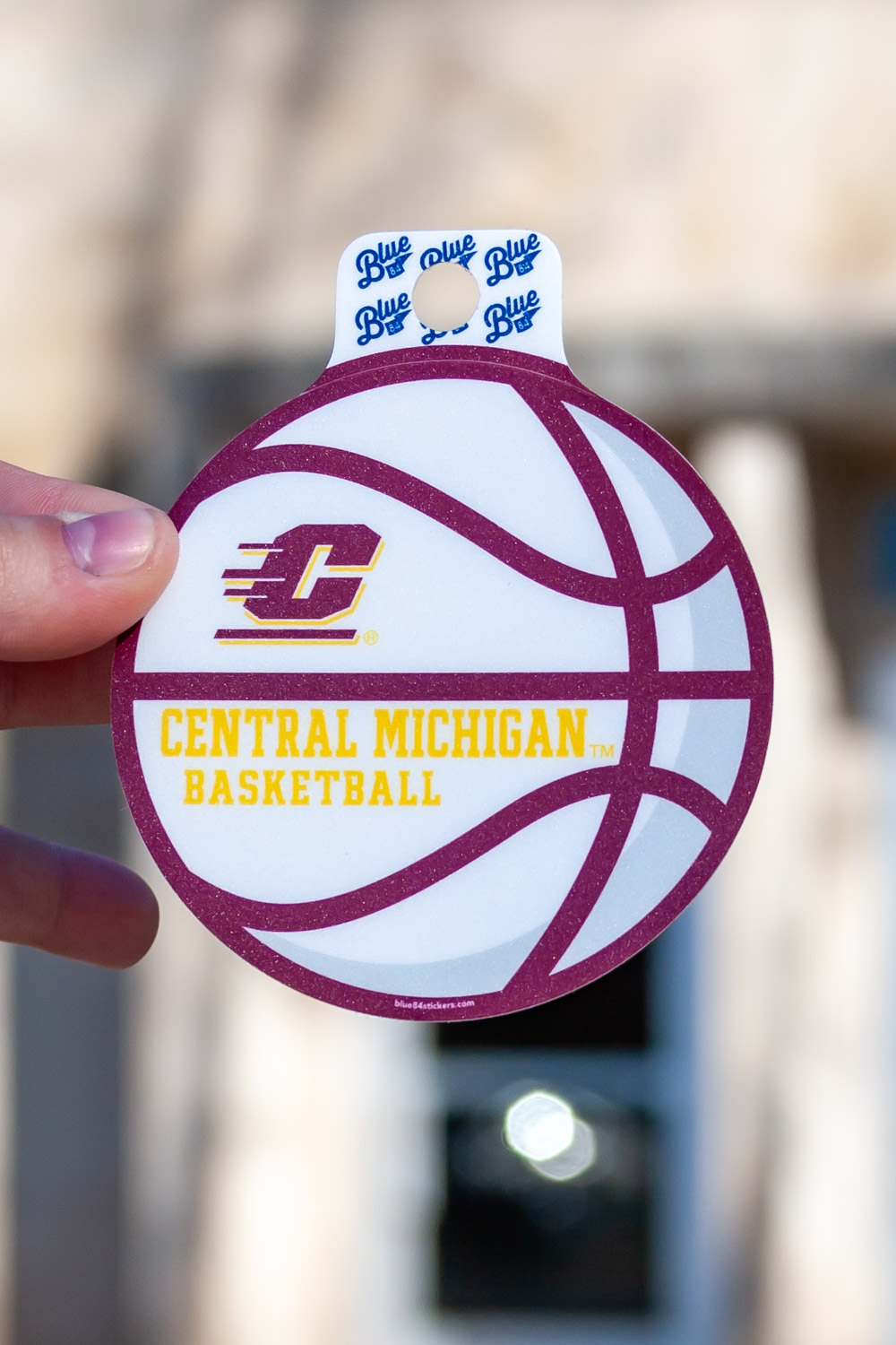 Central Michigan Basketball Action C Maroon & Gold Sticker