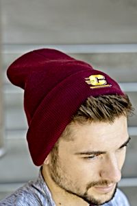 Action C Maroon Fleece-Lined Cuffed Beanie<br><brand></brand>