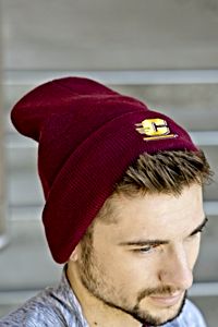 Action C Maroon Fleece-Lined Cuffed Beanie