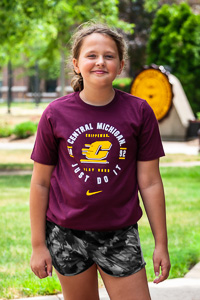 CMU Chippewas Play Hard Maroon Kids Core T-Shirt