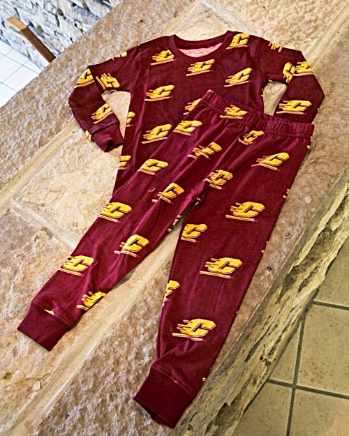 Action C Pattern Maroon Youth Lounge Pajama Set<br><brand>WES AND WILLY</brand>