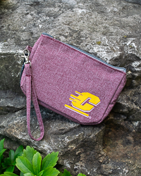 Action C Maroon Crosshatch Wristlet