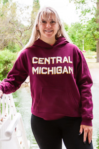 Central Michigan Block Text Maroon All Day Women's Fleece Hoodie<br><brand>UNDER ARMOUR</brand>