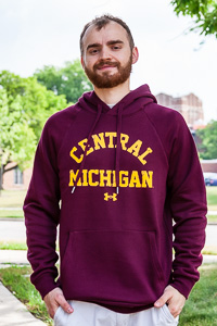 Central Michigan Distressed Print Maroon All Day Hoodie