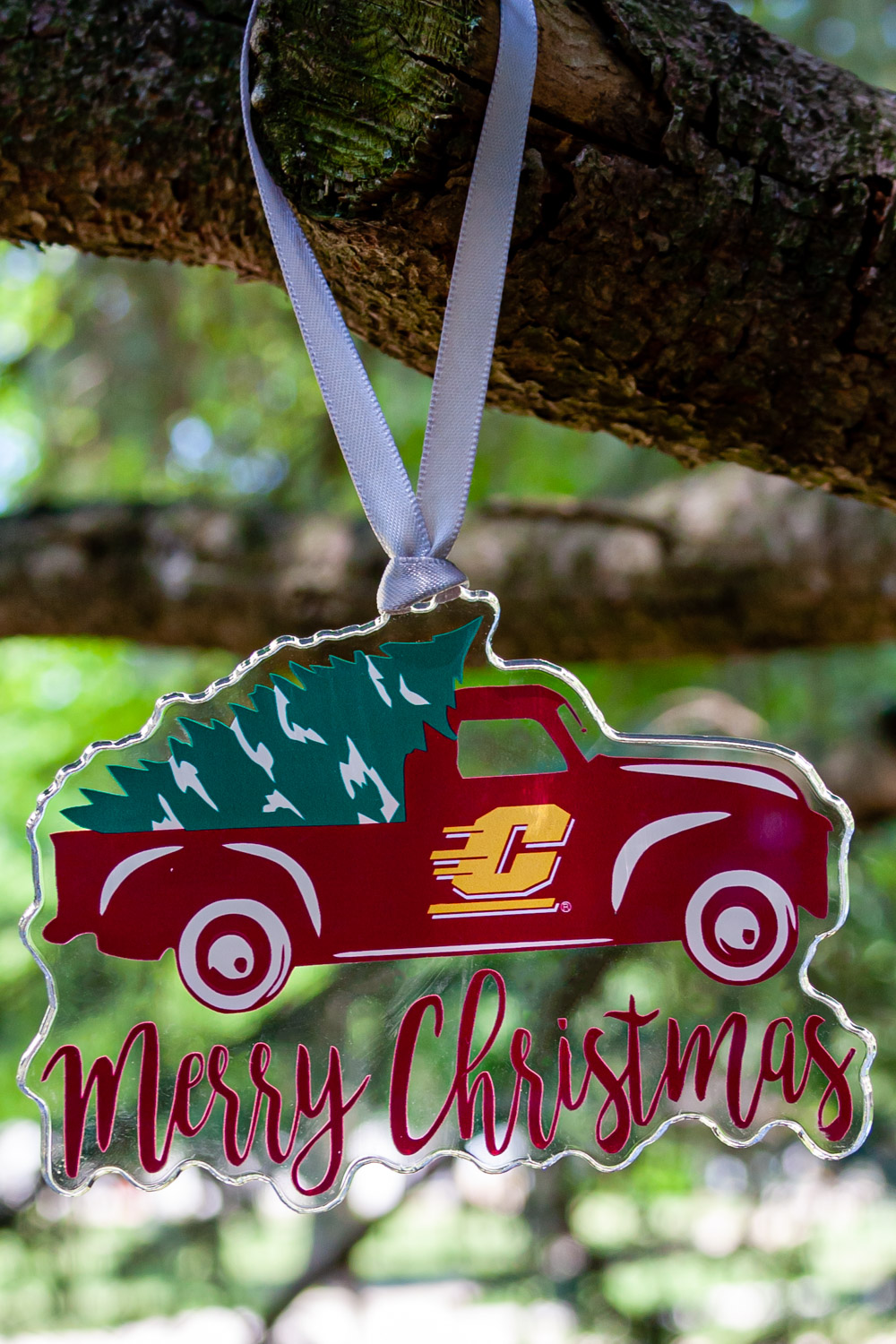 Action C Maroon Vintage Truck Acrylic Christmas Ornament (SKU 5048172998)