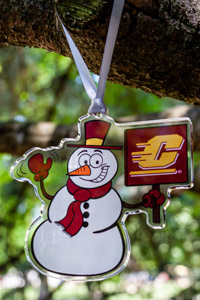 Action C White Snowman Acrylic Holiday Ornament