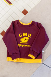 CMU Chippewas Action C Maroon Crewneck Sweatshirt