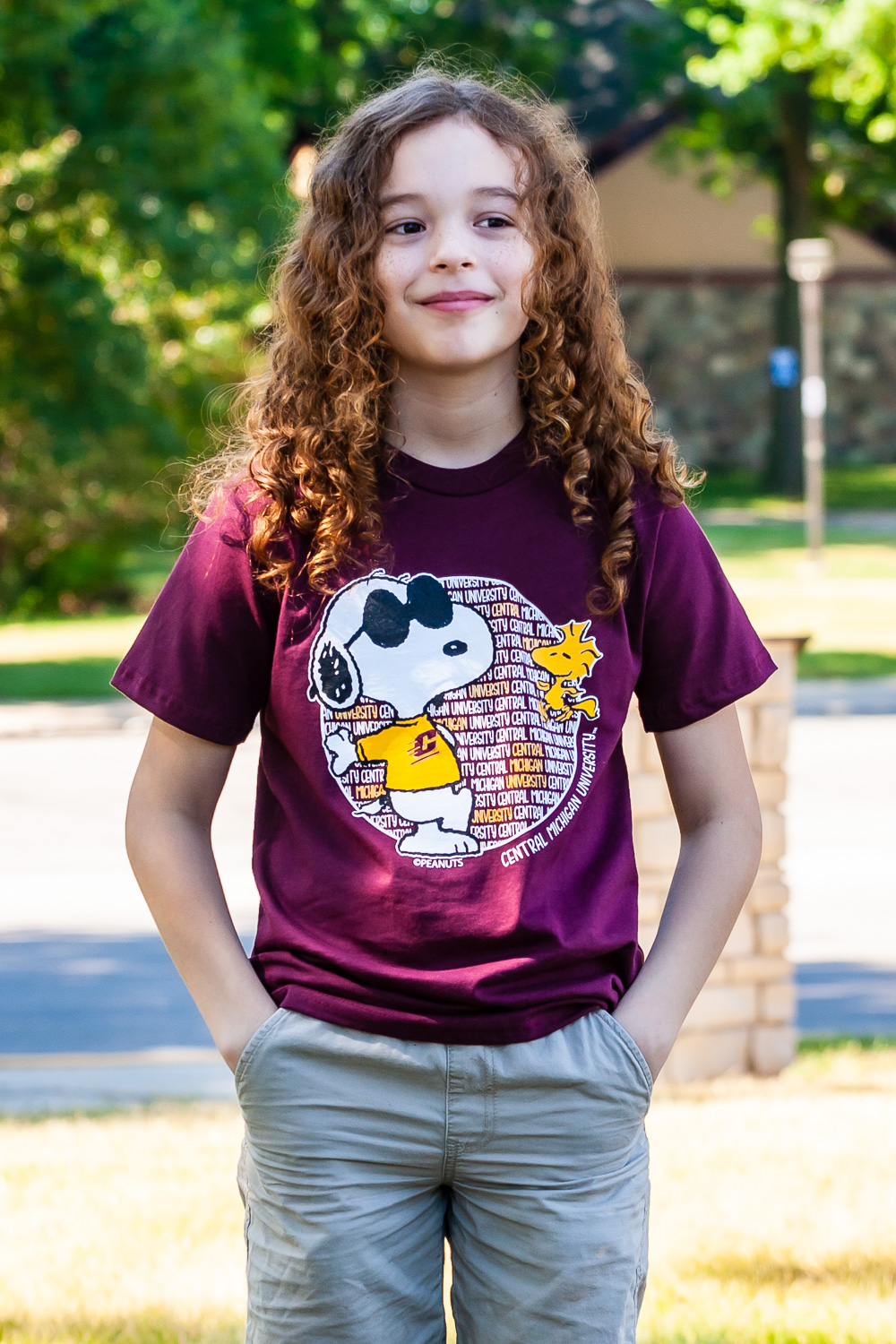 Snoopy & Woodstock Central Michigan Maroon Kid's T-Shirt