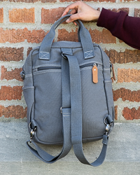 Action C Patch Gray Canvas Backpack<br><brand></brand>