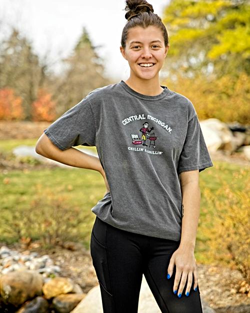 Central Michigan Chillin & Grillin Faded Black Vintage T-Shirt