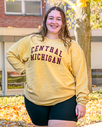 Central Michigan Women's Gold Corded Crew<br><brand>CHICKA-D</brand>