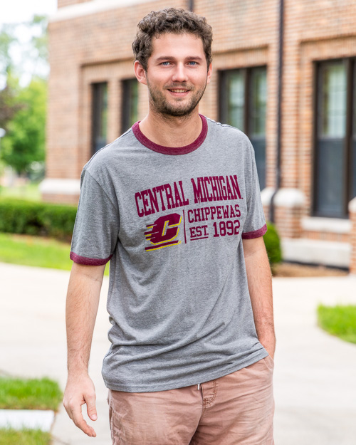 Central Michigan Chippewas Action C Heather & Maroon Ringer T-Shirt<br><brand>BLUE 84</brand>