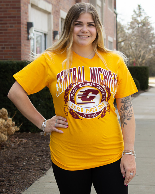 Central Michigan Established 1892 Graphic Gold Tamarac T-Shirt