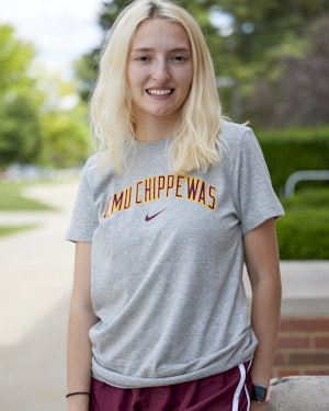 CMU Chippewas Dark Heather Women's Varsity T-Shirt<br><brand>NIKE</brand>