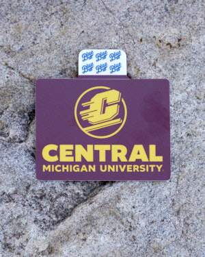 Action C Central Michigan University Rectangle Sticker<br><brand>BLUE 84</brand>
