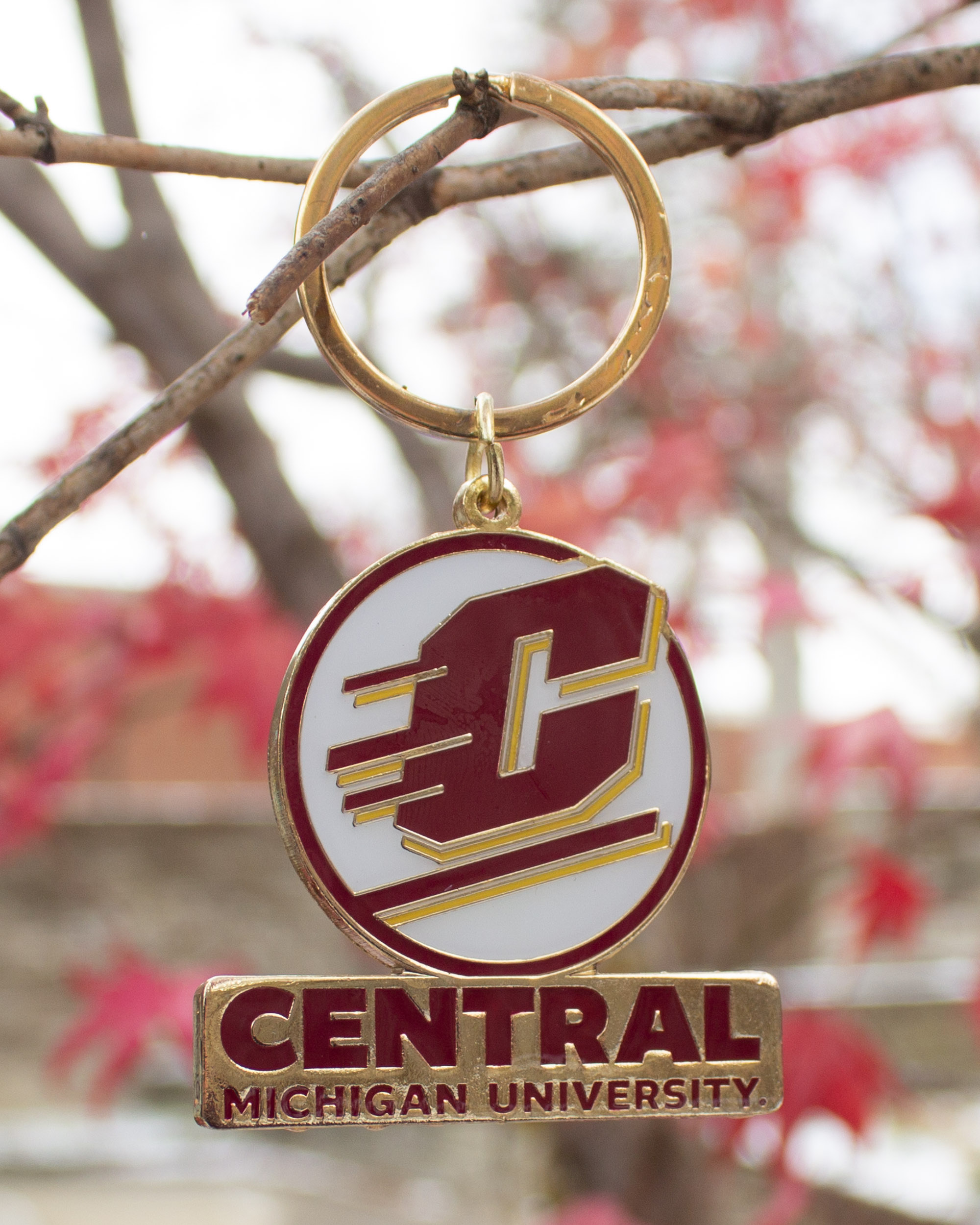Action C Central Michigan University Brass Key Chain