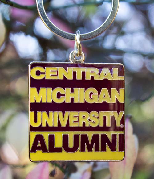 Central Michigan University Alumni Maroon & Gold Bronze Key Chain<br><brand></brand>