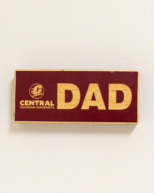 Action C Central Michigan Dad Maroon Wood Block Magnet<br><brand></brand>