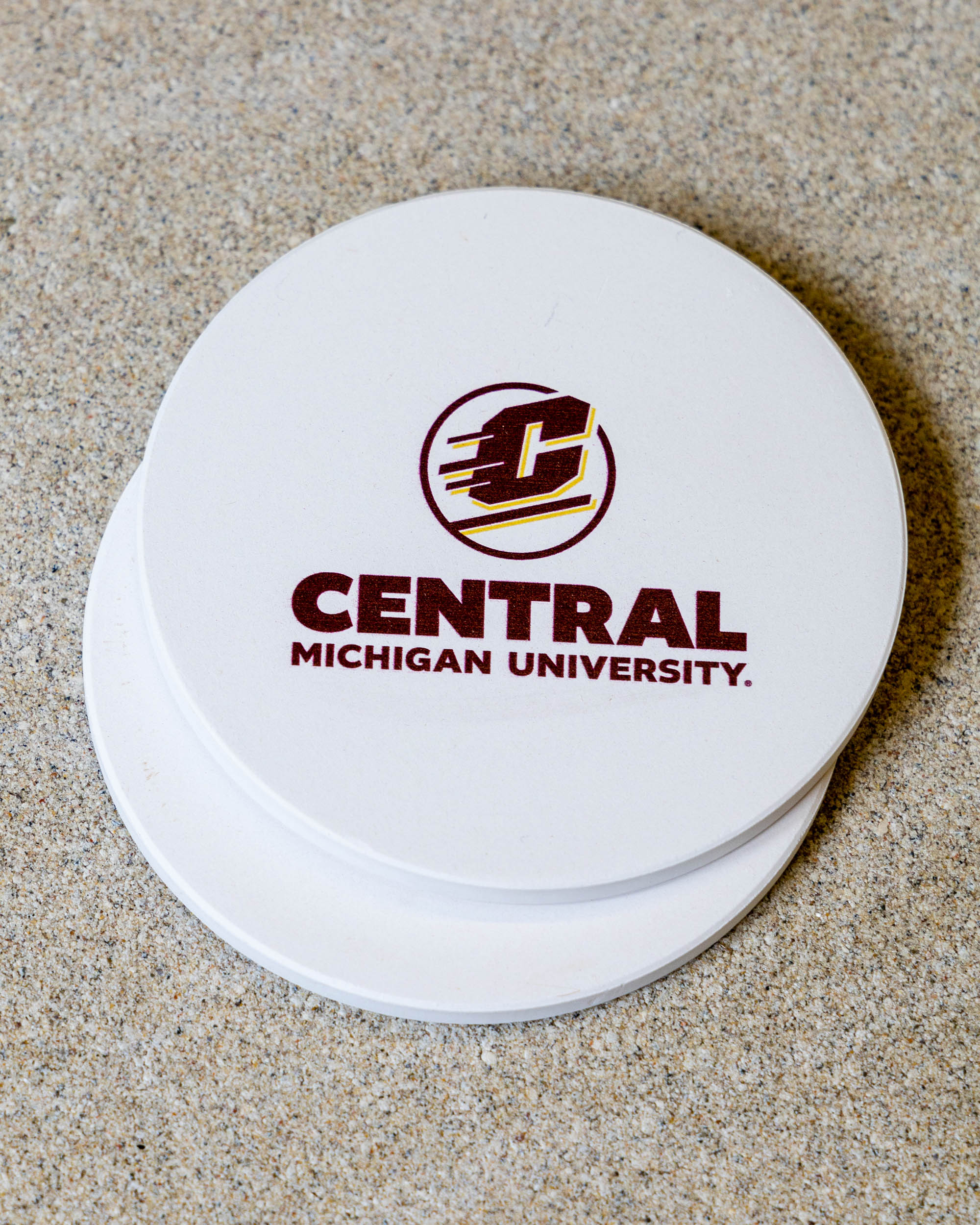 Action C Central Michigan Cream Stone Coasters (2pk)<br><brand></brand> (SKU 5051406998)