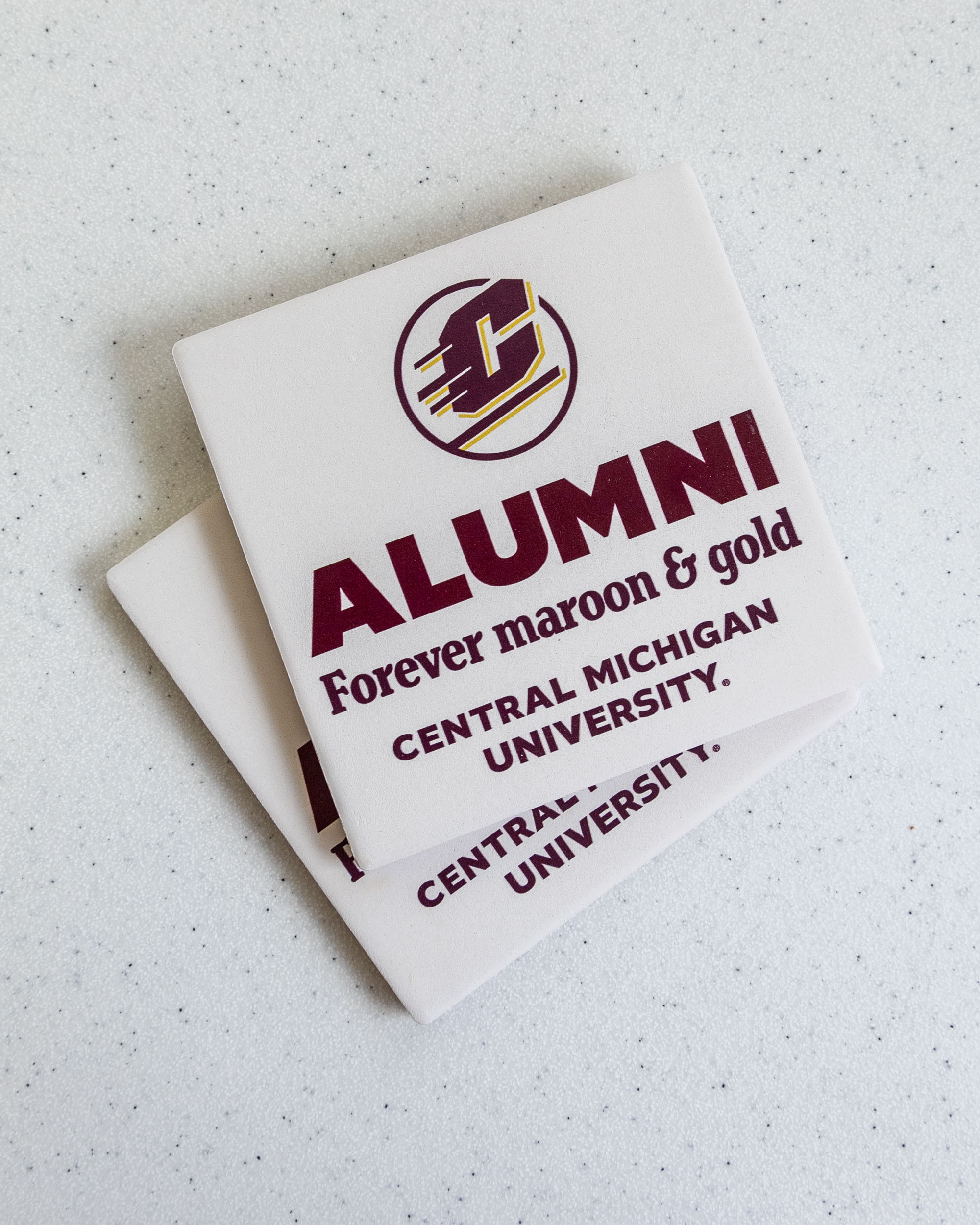 Alumni Forever Maroon & Gold Cream Stone Coasters (2pk)<br><brand></brand> (SKU 5051407698)