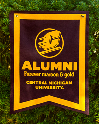 Alumni Forever Maroon & Gold Felt Dovetail Banner