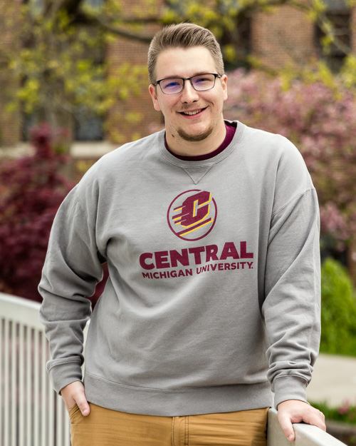 Action C Central Michigan University Concrete Fleece Crewneck Sweatshirt