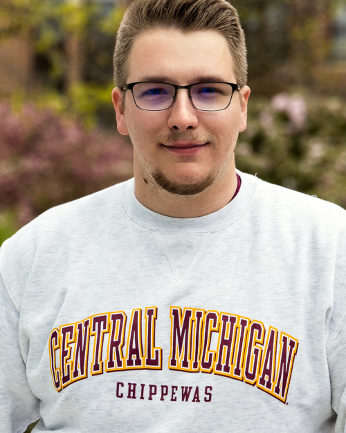 Arched Central Michigan Chippewas Silver Crewneck Sweatshirt