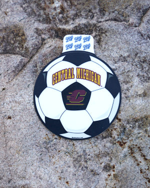 Central Michigan Action C Soccer Round Sticker<br><brand>BLUE 84</brand>