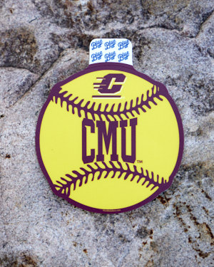 CMU Action C Big Round Softball Sticker