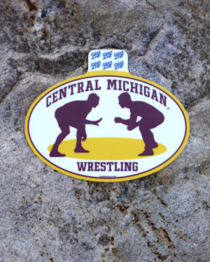 Central Michigan Maroon & Gold Wrestling Oval Sticker