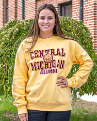 Central Michigan Alumni Sun Ray Yellow Vintage Fleece Crewneck Sweatshirt<br><brand>MV SPORT</brand>