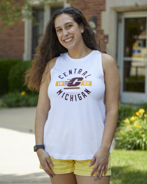 Central Michigan Action C 1892 Women's White Tank Top