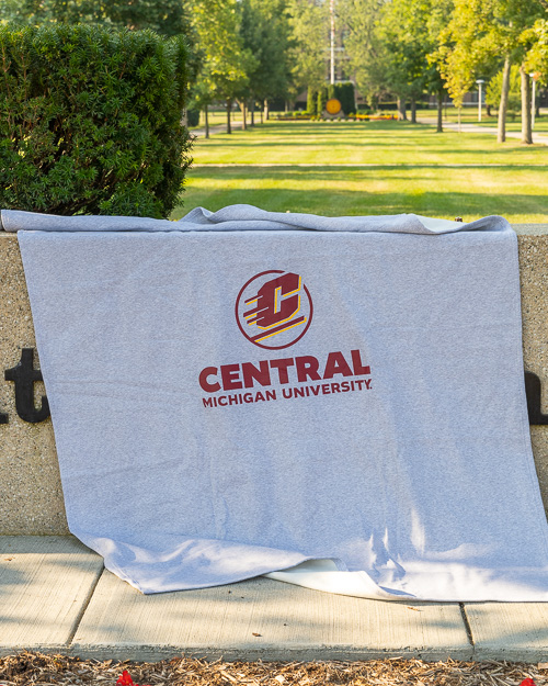 Action C Central Michigan Pro-Weave® Heather Sweatshirt Blanket