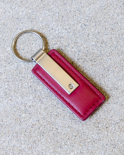 Action C Central Michigan University Red Leather Key Chain