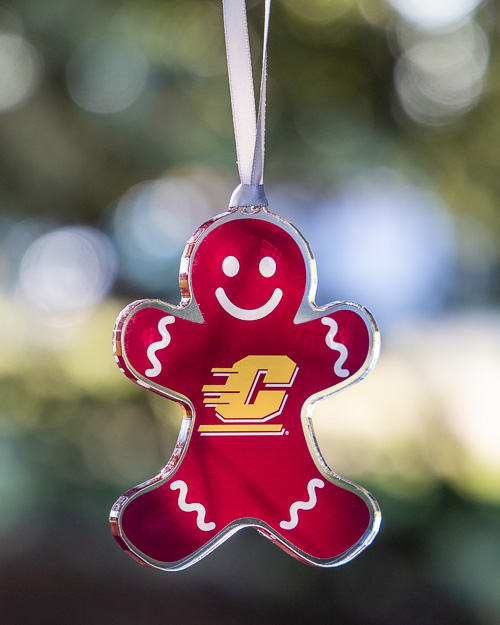 Action C Maroon Gingerbread Man Acrylic Christmas Ornament