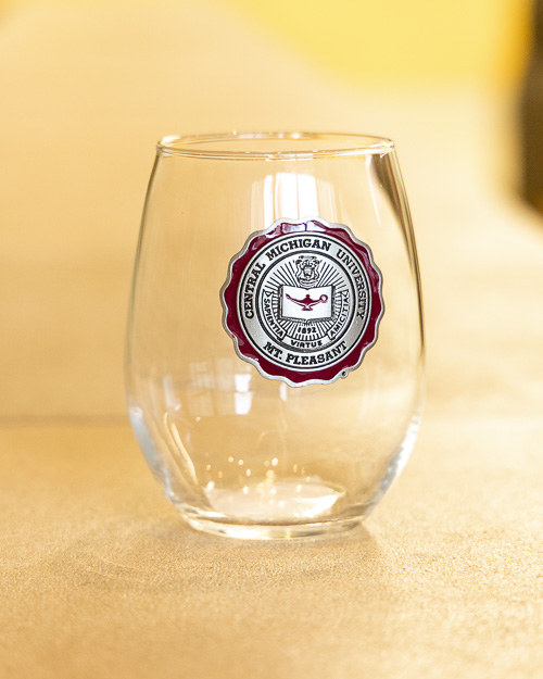 CMU Seal Stemless Wine Glass