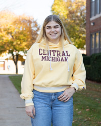 Central Michigan Butter Yellow Crop Hoodie