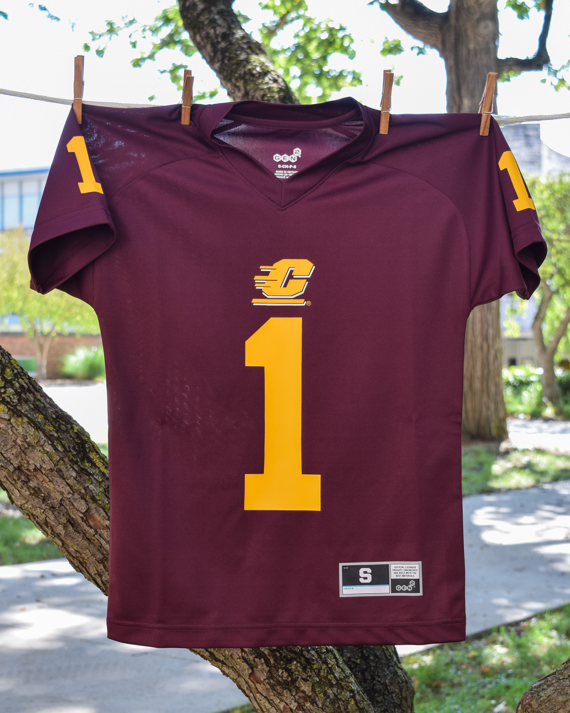 Action C Maroon Youth #1 Football Jersey
