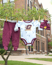 Action C Maroon Infant Onesie 3 Piece Set