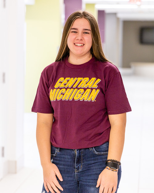 Central Michigan Block Text Maroon T-Shirt