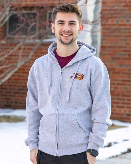 Central Michigan Oxford Gray Full Zip Hoodie