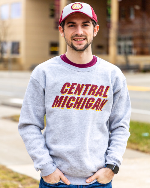 Central Michigan Block Text Oxford Crewneck Sweatshirt