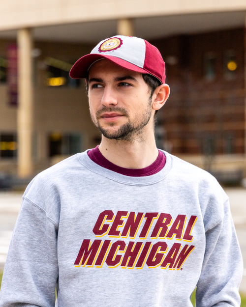 Central Michigan Block Text Oxford Crewneck Sweatshirt