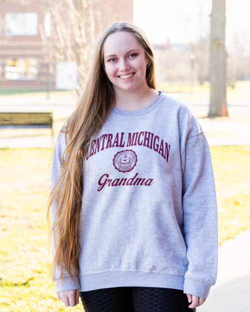 Central Michigan Seal Grandma Oxford Crewneck Sweatshirt